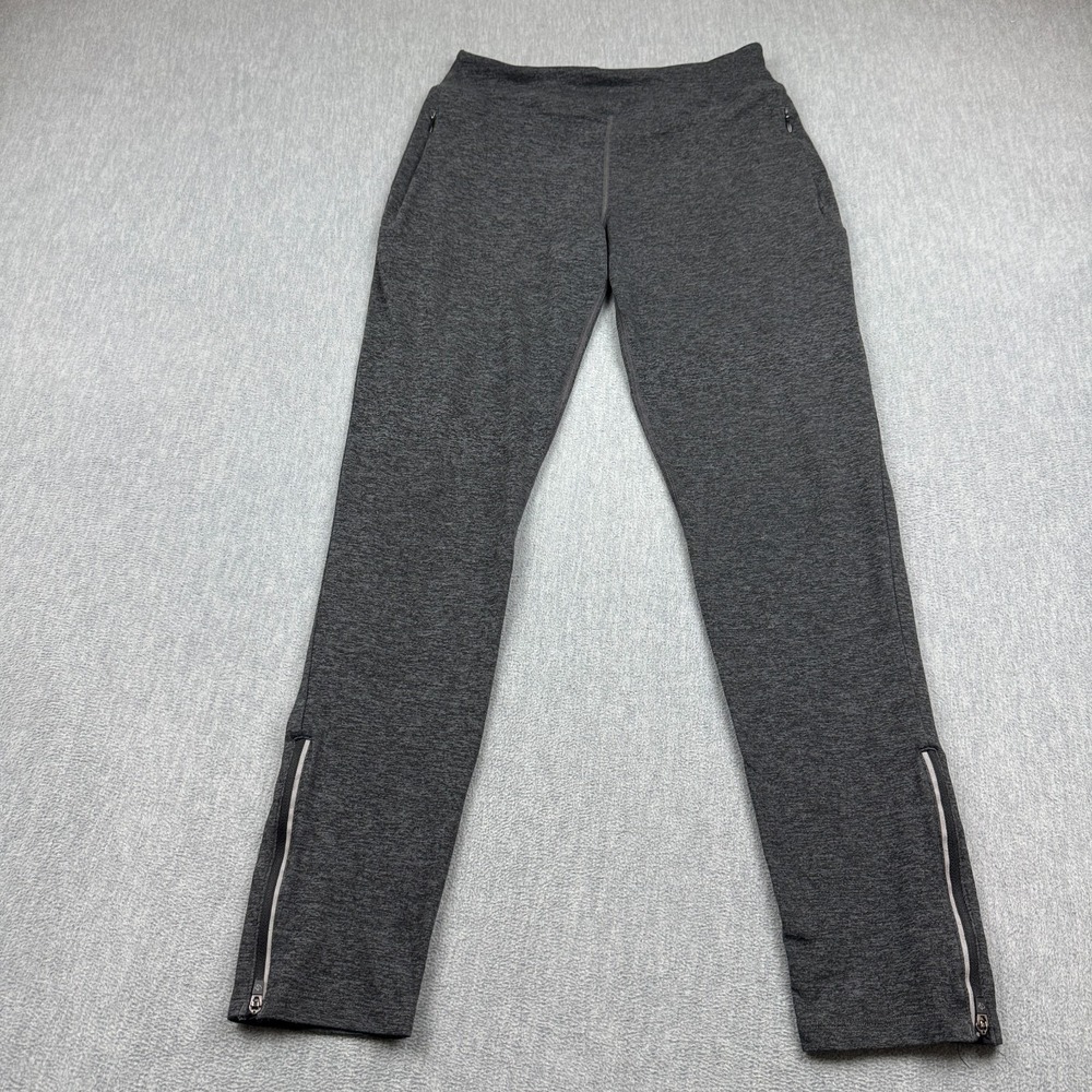 Rabbit Leggings Womens XS Gray Heather Space Dye Athletic Running Ankle Zip Yoga